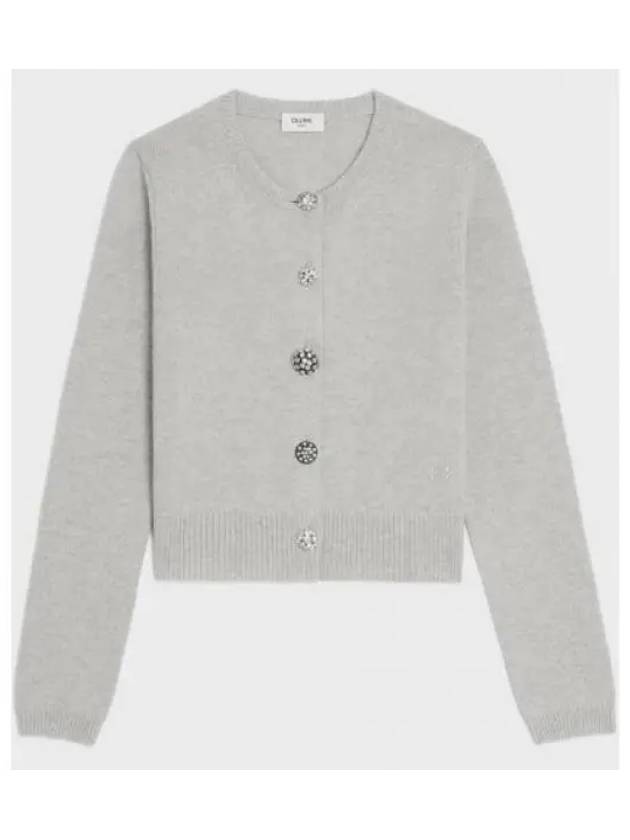 CELINE Triomphe Cashmere Cardigan Grey