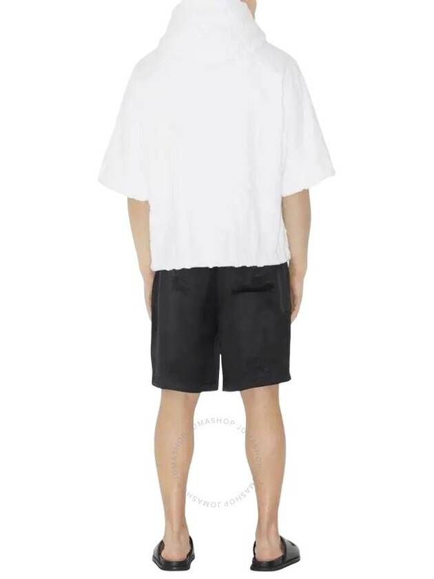 Burberry Burberry White Redditton Checked Short-Sleeve Cotton Hoodie, Size X-Small