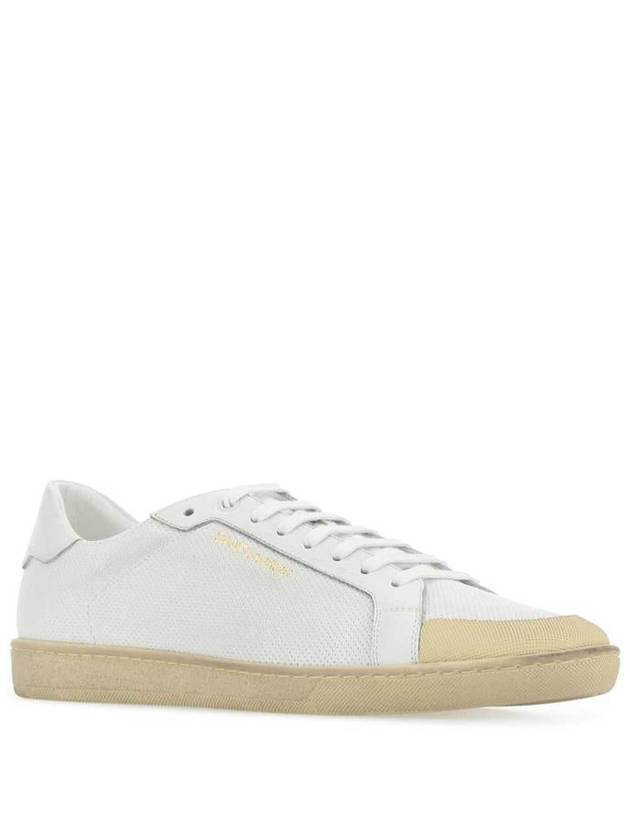 Saint Laurent perforated leather low-top sneakers white