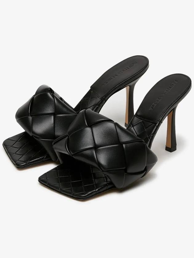 Bottega Veneta Lido Intrecciato Sandal Heels Black