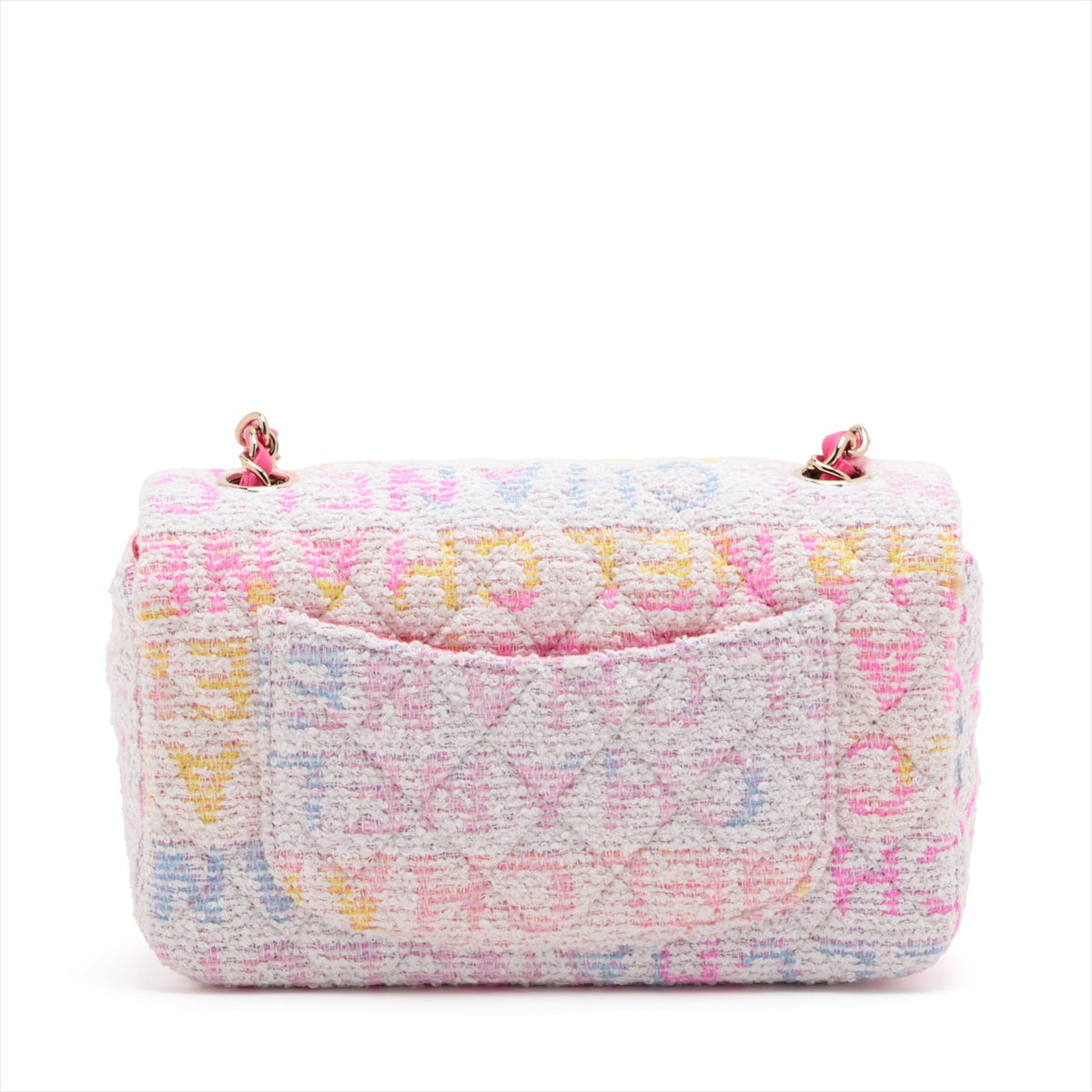 Chanel Mini Mattrasse 20 Pile Single Flap Single Chain Bag White X Pink G A69900
