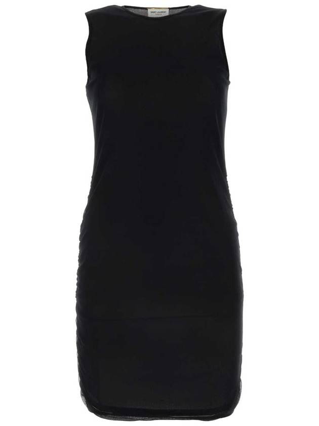 Saint Laurent sleeveless tulle mini dress 779419Y4C07