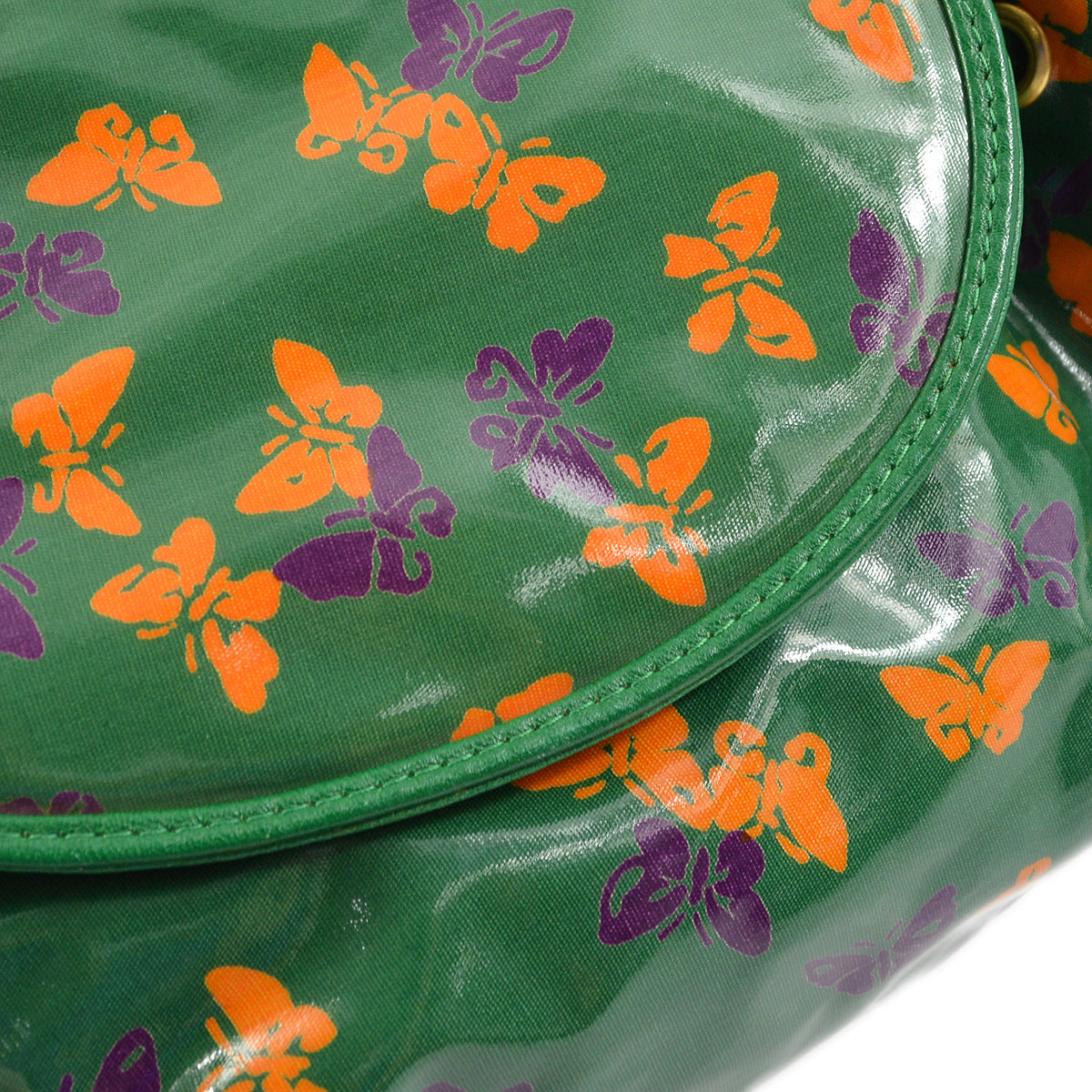 Bottega Veneta Green Vinyl Butterfly Shoulder Bag