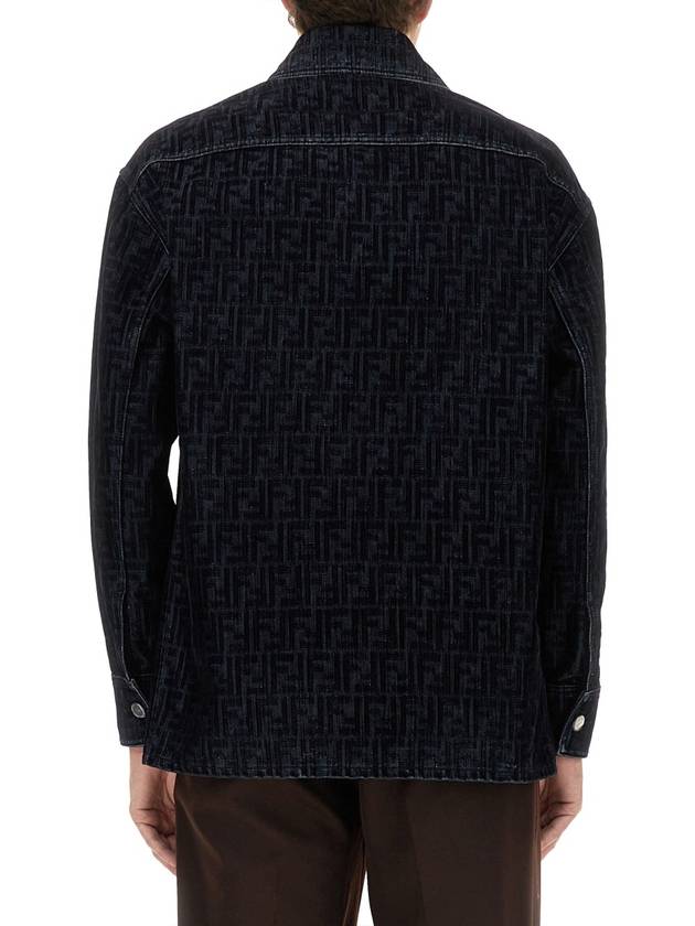 Fendi FF Patch Pocket Denim Jacket Blue