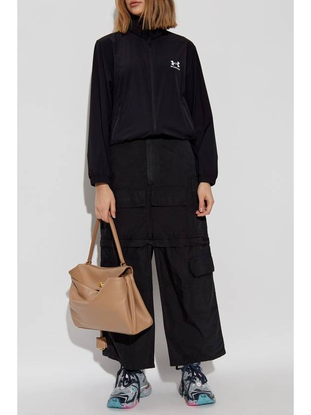 Balenciaga Women's Back Logo Zip-Up Jacket Black