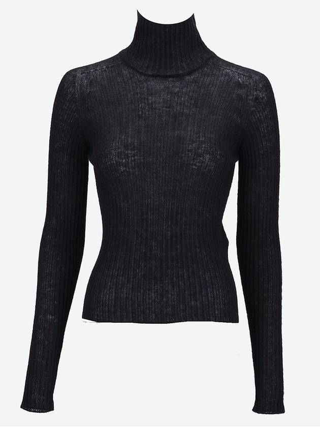 Saint Laurent Ribbed Knit Turtleneck Black