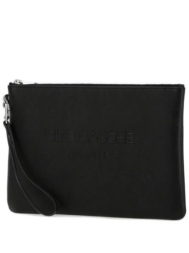 Saint Laurent Rive Gauche Zipper Clutch Bag Black
