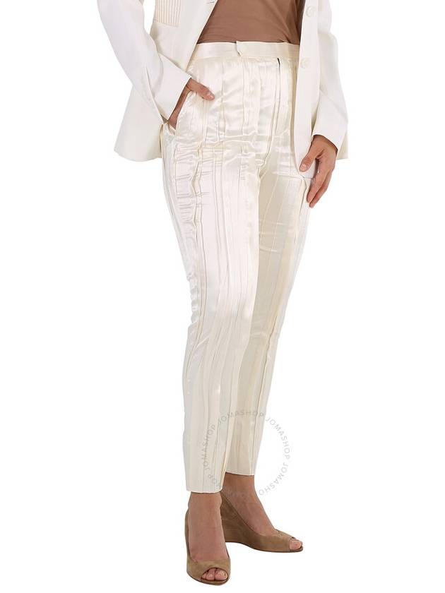 Saint Laurent White Crinkle Effect Tailor Straight Pants White