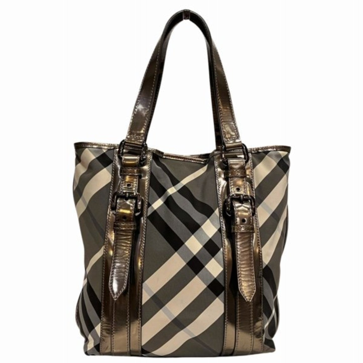 Burberry Nylon Patent Leather Shoulder Bag Tote Bag ()