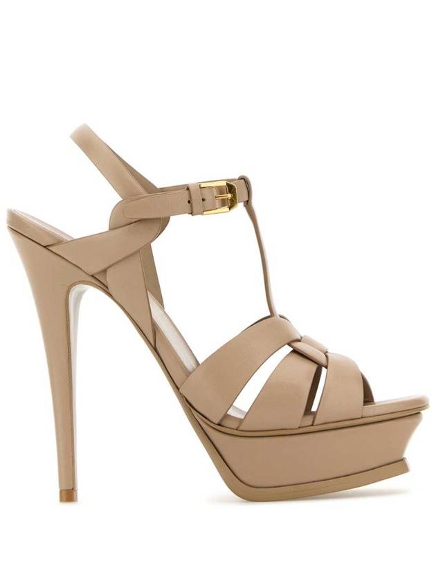 Saint Laurent Tribute Sandals Heel Beige
