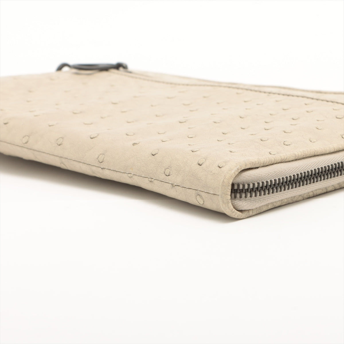 Bottega Veneta Ostrich Clutch Beige