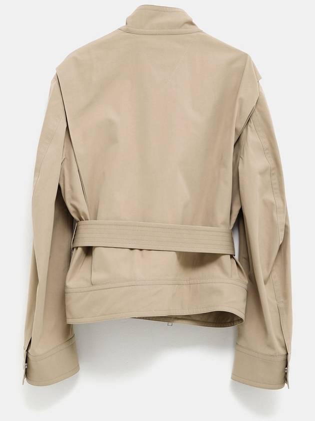 Bottega Veneta Compact Cotton Belt Jacket Beige