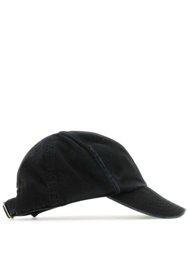 Saint Laurent Cassandre Cotton Ball Cap Black