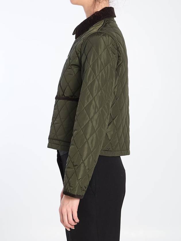 Burberry Cropped Quilted Nylon Jacket Shale Brush
