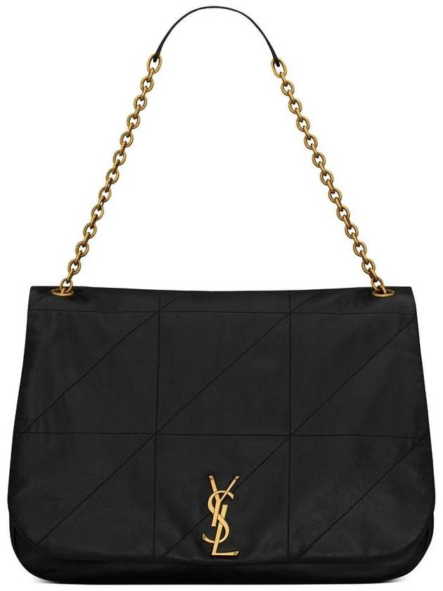 Saint Laurent Jamie Logo Plaque Leather Shoulder Bag Black