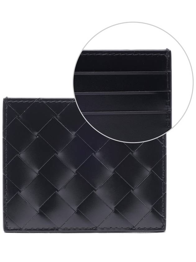 Bottega Veneta Intrecciato Spazzolato Card Holder Black