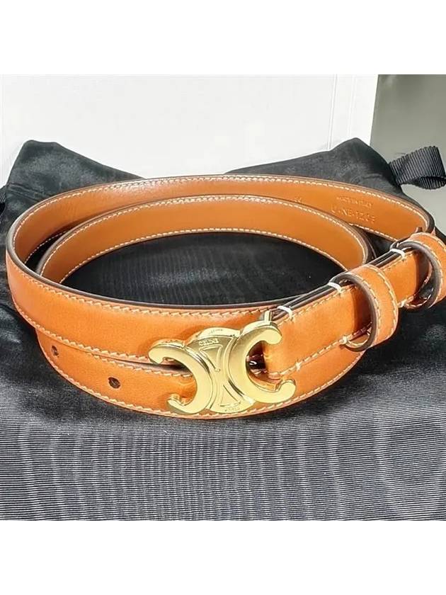 CELINE Teen Triomphe Calfskin Belt Tan
