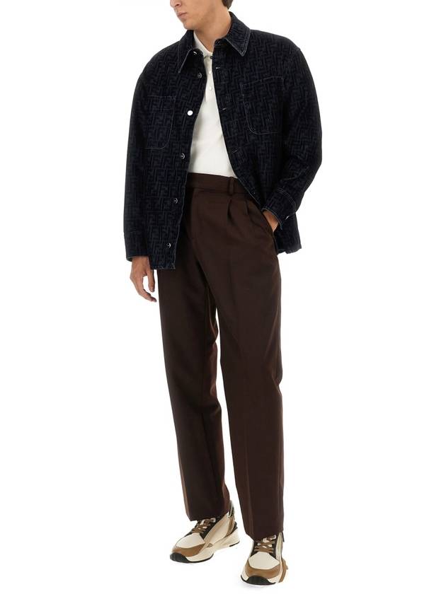 Fendi FF Patch Pocket Denim Jacket Blue