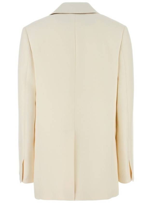 Fendi Wool Silk Blazer Jacket White