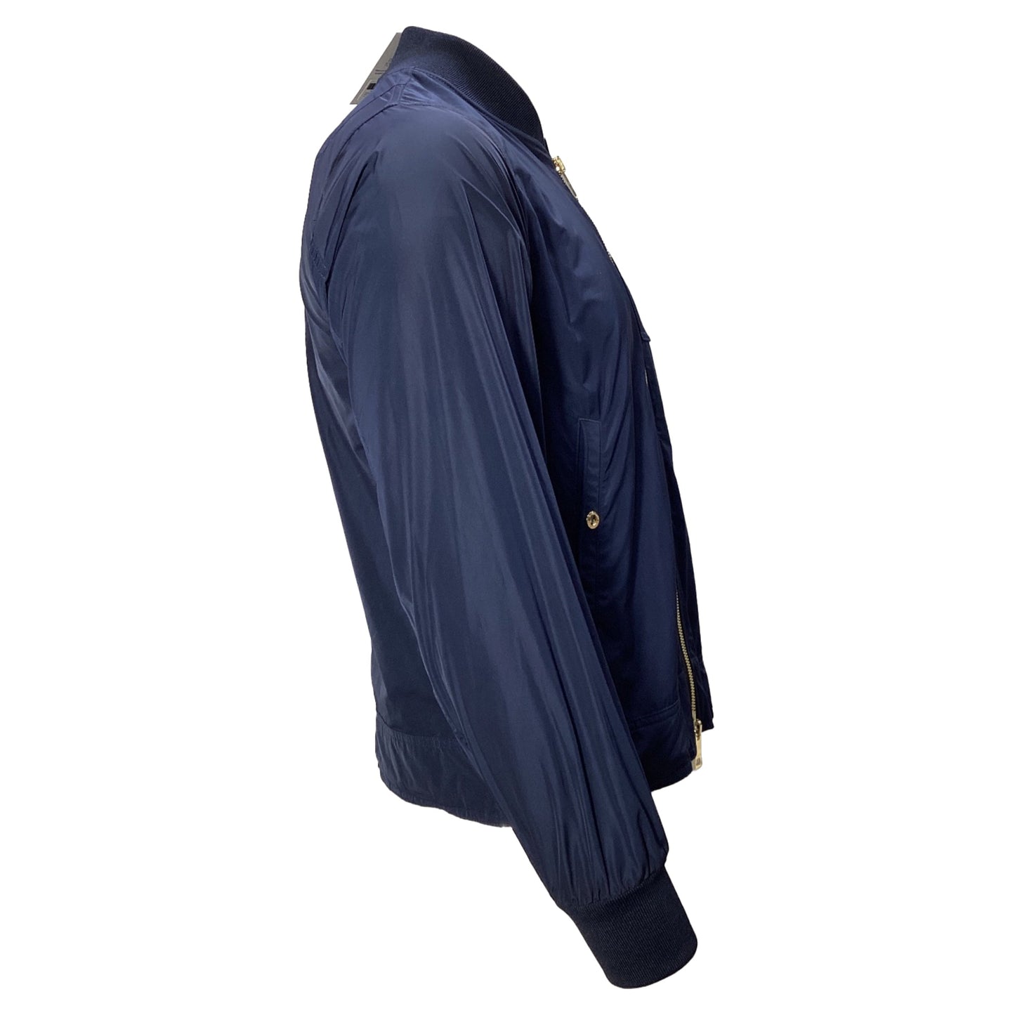 Burberry Bomber Jacket in Navy Blue Polyester