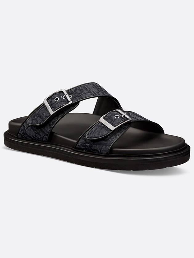 Aqua Oblique Jacquard Sandals Black Dior