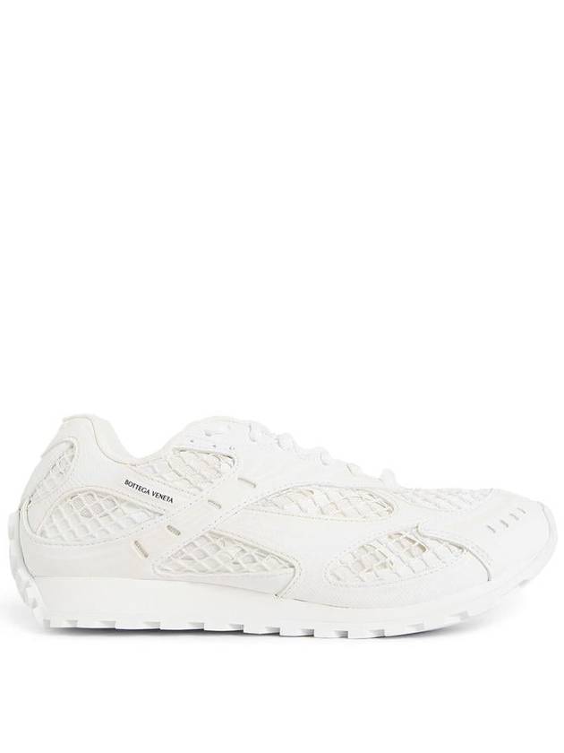 Bottega Veneta Orbit Mesh Rubber Low Top Sneakers Silver White