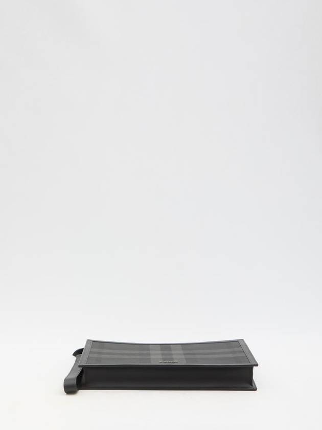 Burberry Check Small Logo Clutch Bag Black