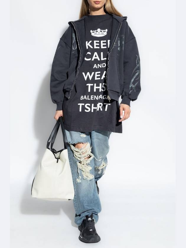 Balenciaga Balenciaga Oversized T-shirt, Women's, Grey