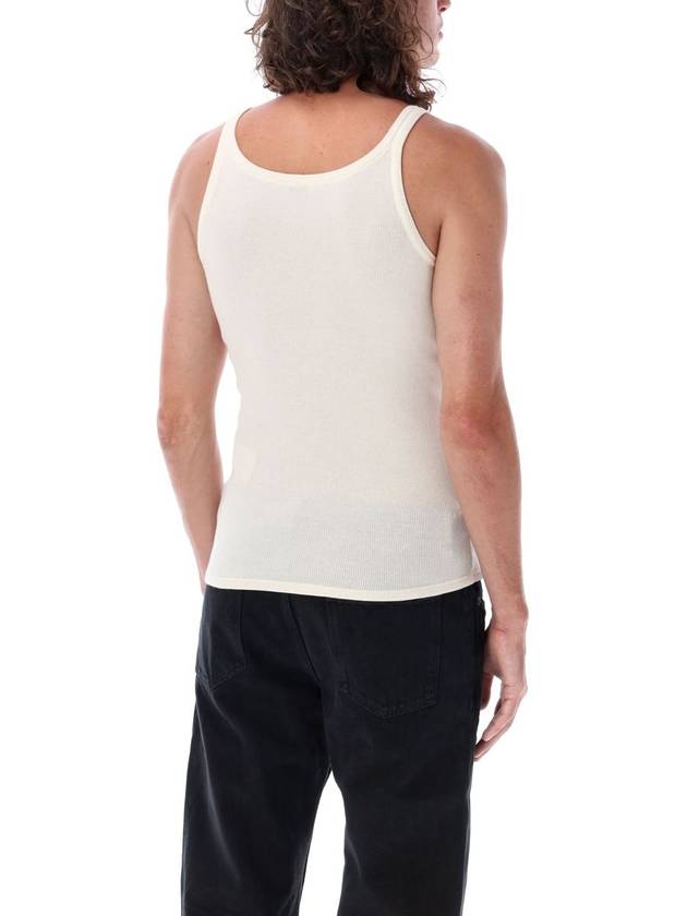 Saint Laurent Embroidered Logo Sleeveless White