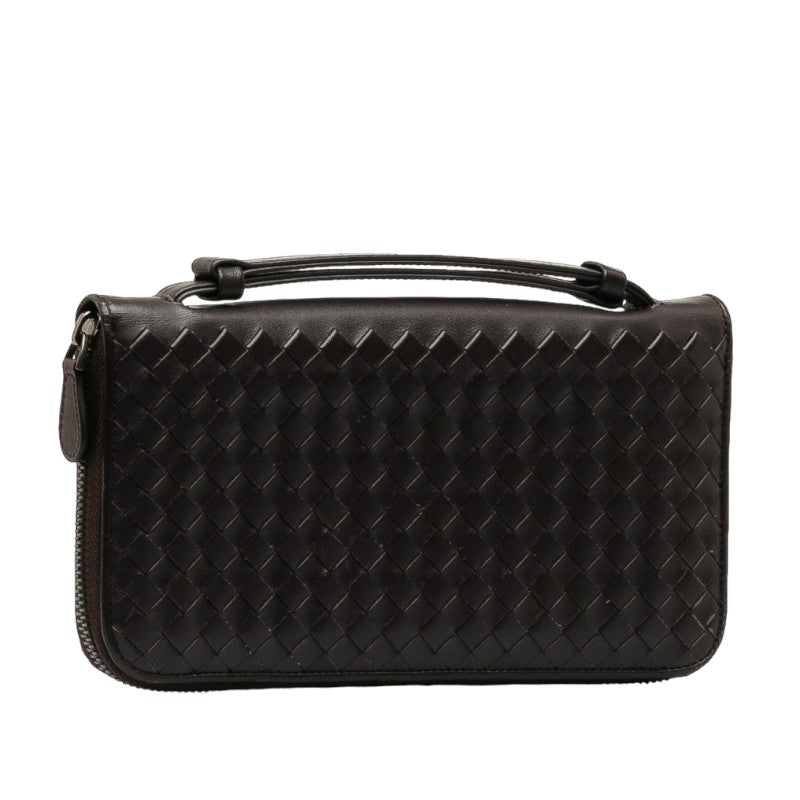 Bottega Veneta Intrecciato Clutch Bag in Leather Black