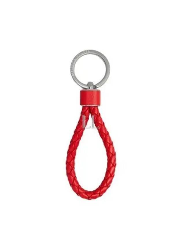 Bottega Veneta Intrecciato Leather Key Holder Red