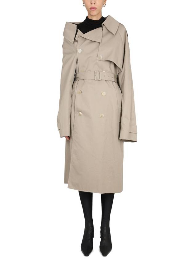 Balenciaga double breasted overfit trench coat beige