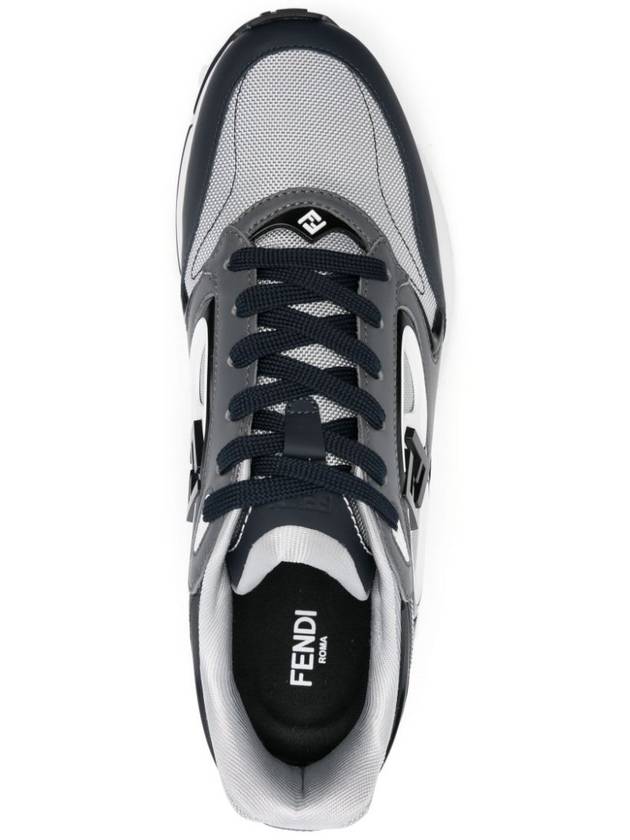 Fendi Forward Mesh Leather Low Top Sneakers Grey