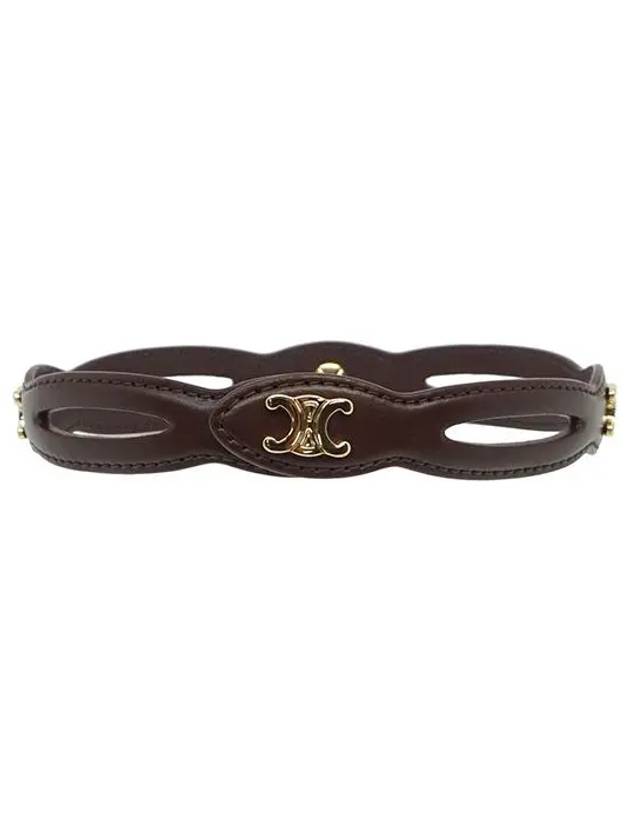 CELINE Trimophe Logo Choker Necklace Brown