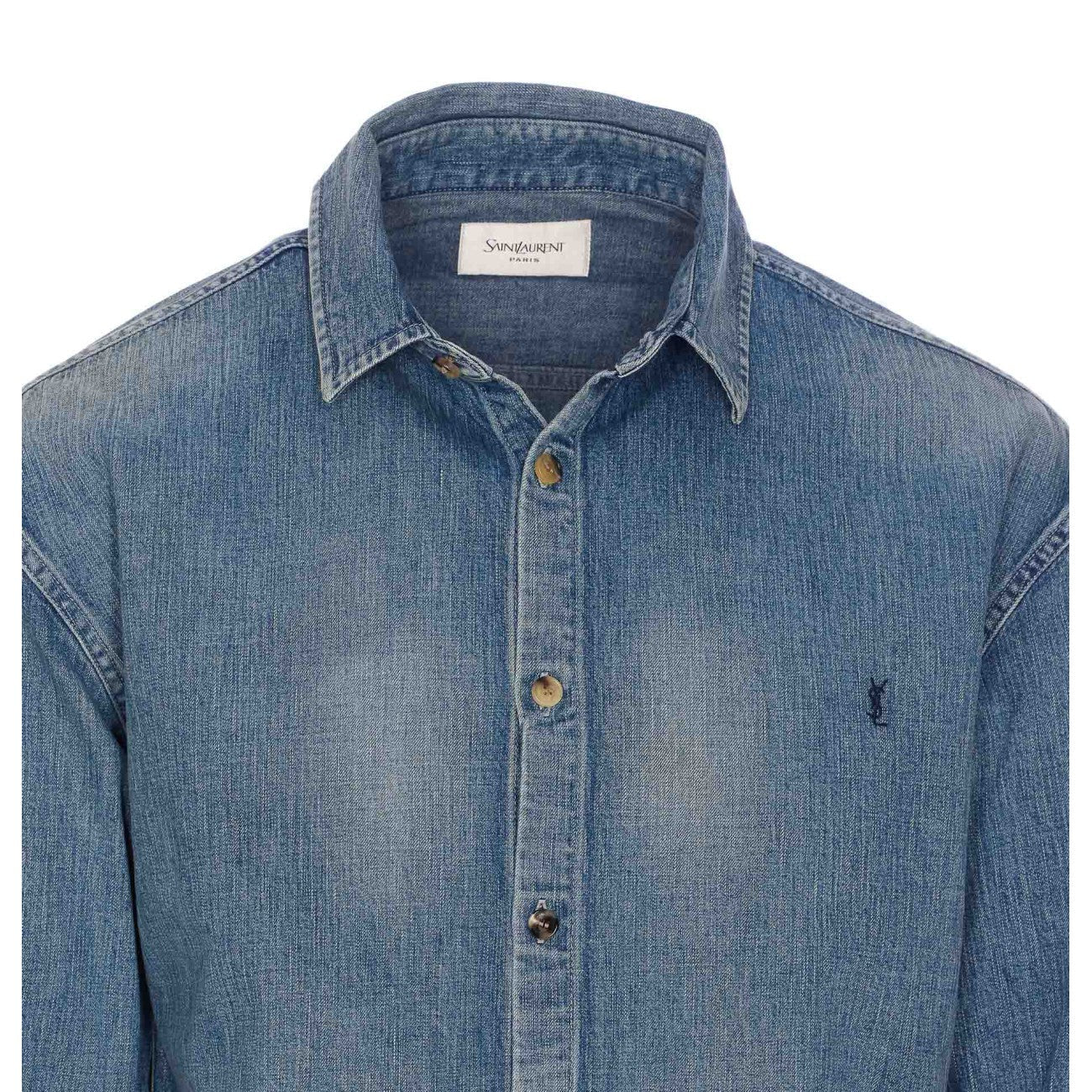 Saint Laurent Men Cassandre Denim Shirt
