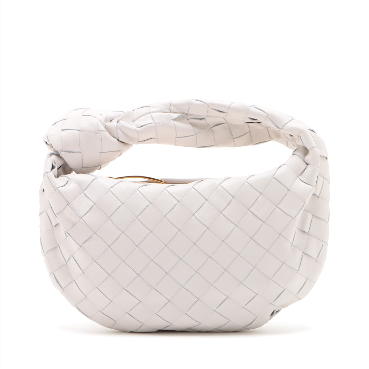 Bottega Veneta Mini The Jodie Interlude Leather Handbag White