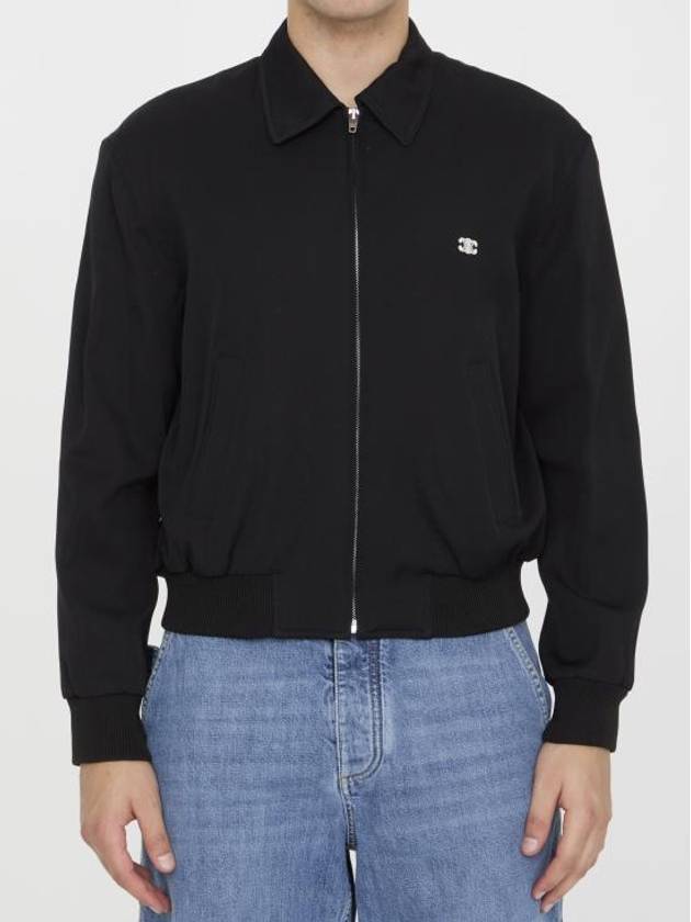 CELINE Triomphe Embroidered Logo Jacket Black