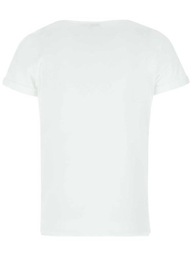Saint Laurent Men's Small Logo Short Sleeve T-Shirt White