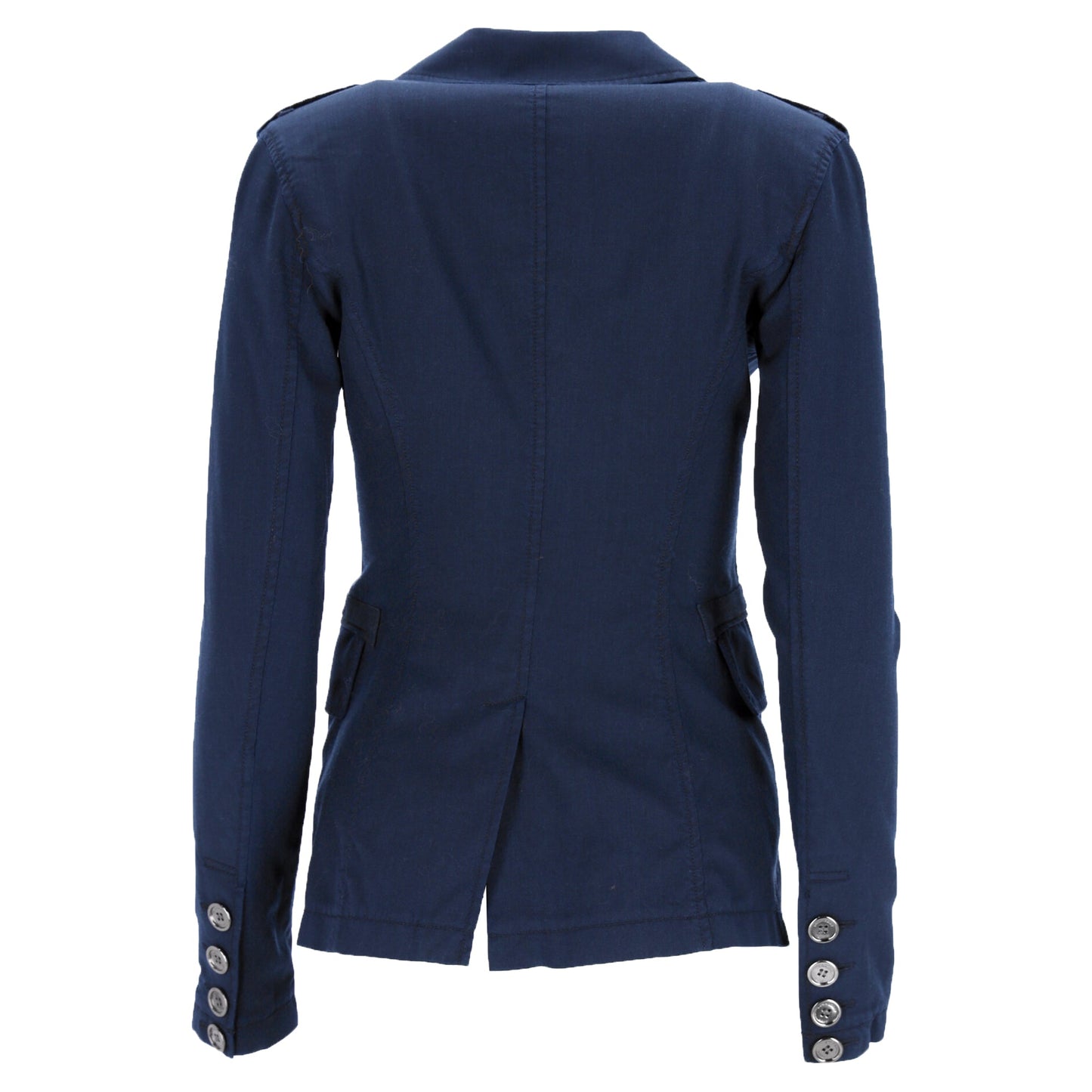 Burberry Brit Single-Breasted Blazer with Pockets in Blue Cotton Denim