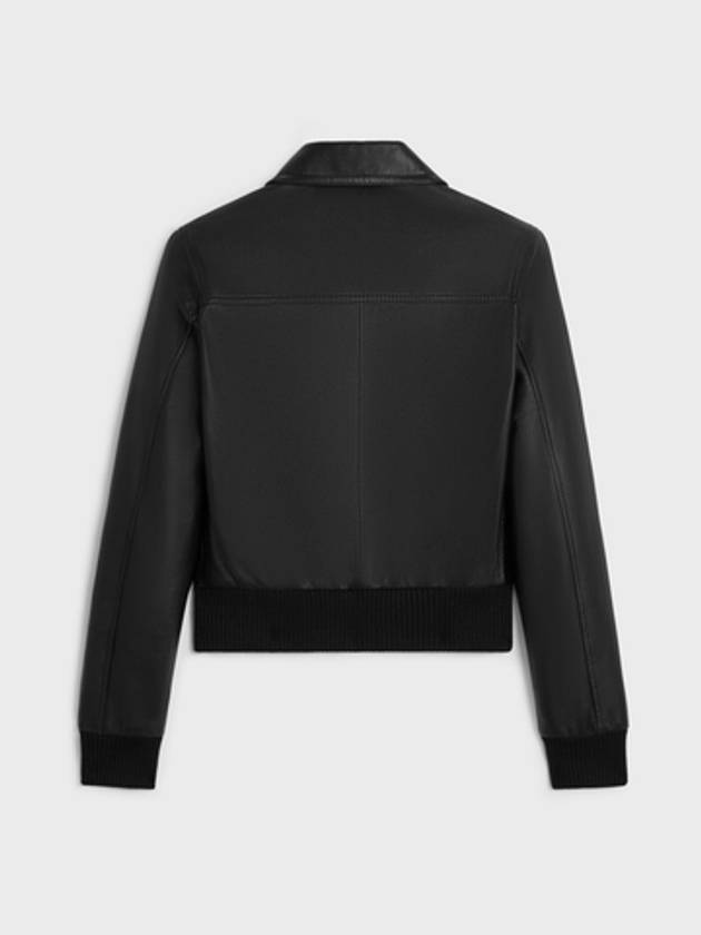 CELINE Triomphe Soft Lambskin Blouson Jacket Black