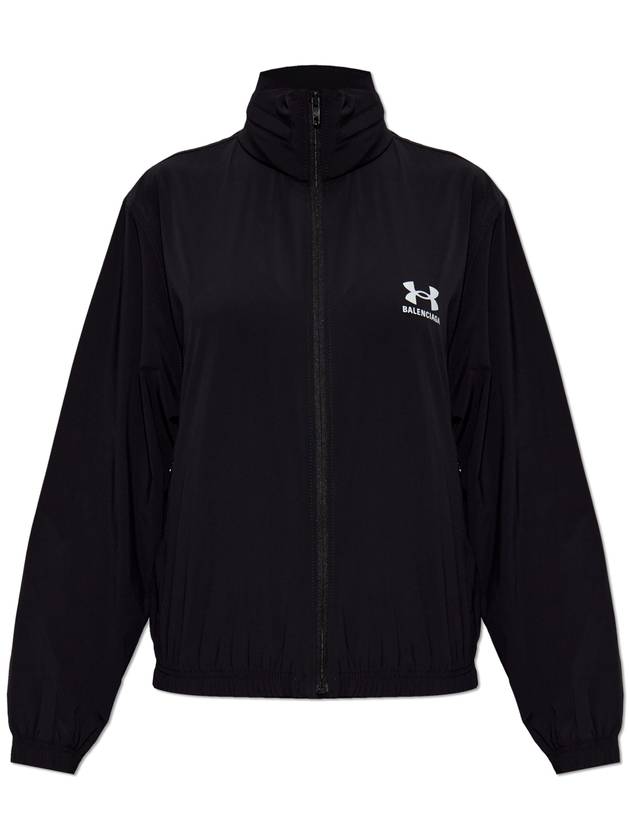 Balenciaga Women's Back Logo Zip-Up Jacket Black