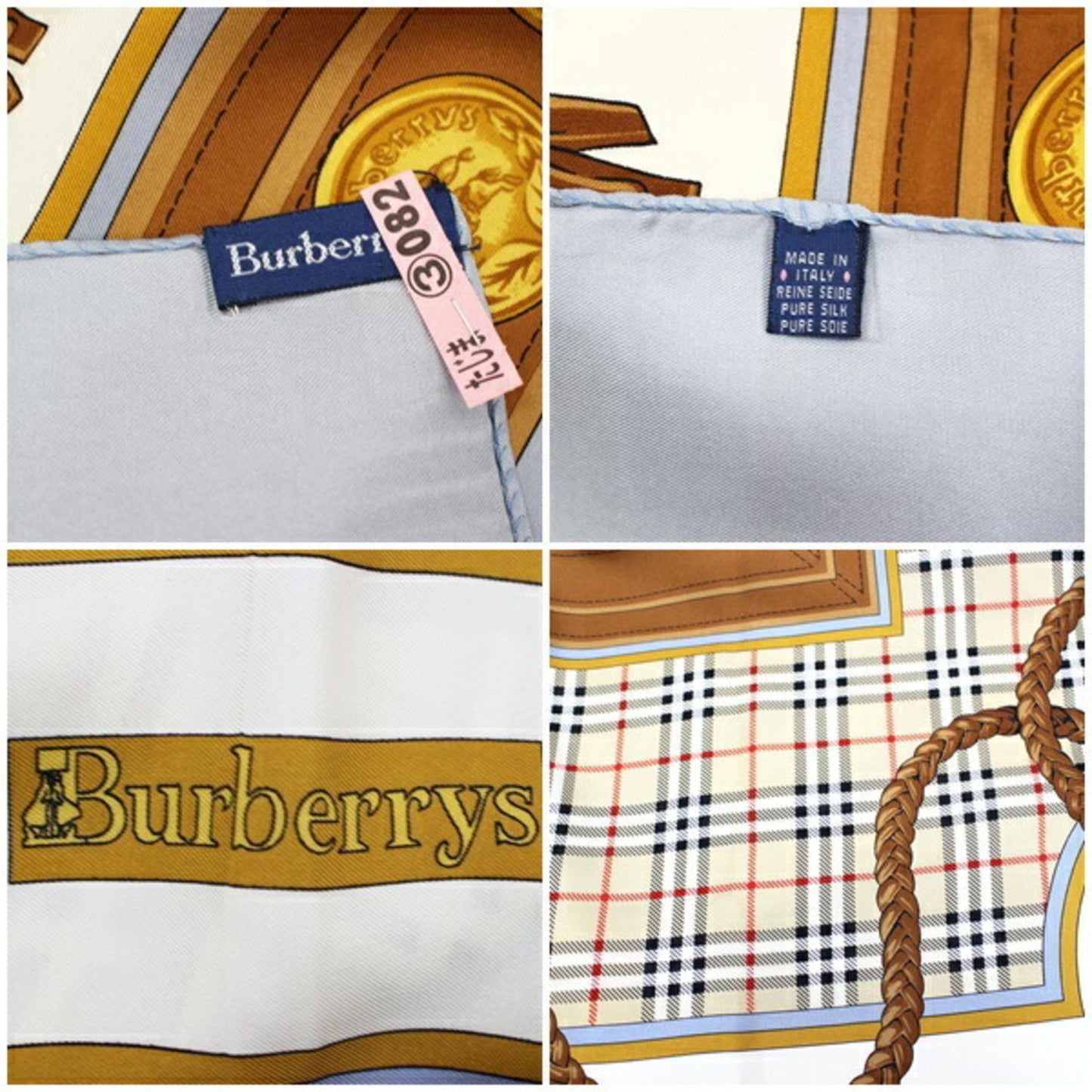 Burberry Burberrys blue Silk Scarf ()