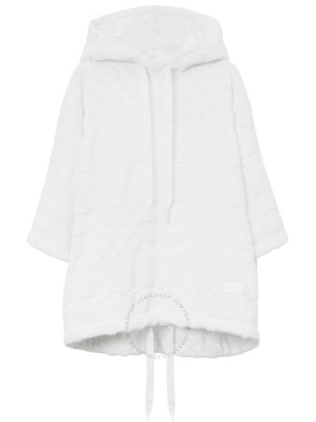 Burberry Burberry White Redditton Checked Short-Sleeve Cotton Hoodie, Size X-Small
