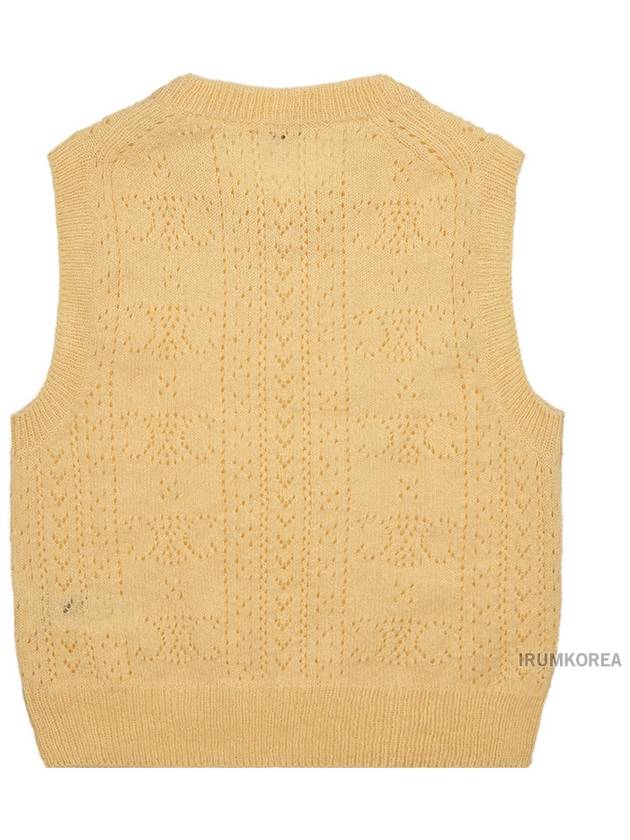 CELINE All Over Triomphe Shetland Pointelle Vest Yellow