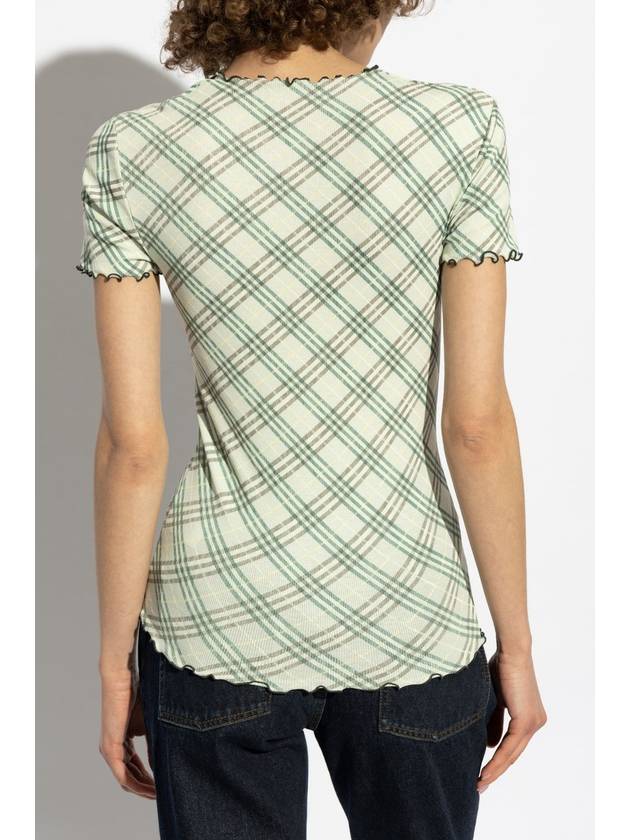 Burberry Burberry Top With Check Pattern, Women's, Green