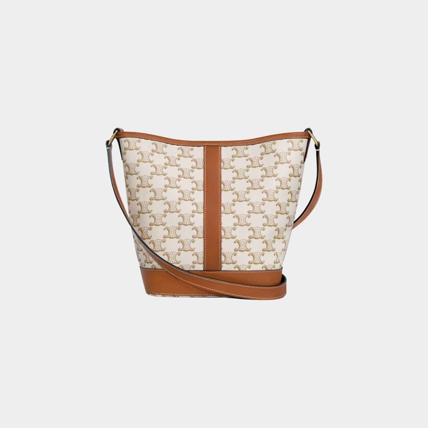 Small Bucket In Triomphe Canvas And Calfskin Handbag