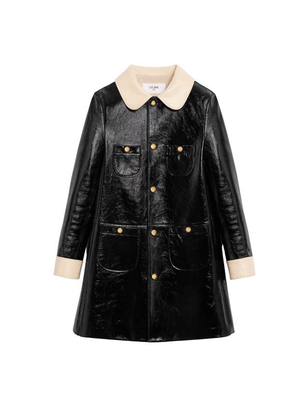 CELINE Babydoll Leather Single Coat Black