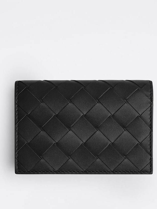 Bottega Veneta Intrecciato Folding Card Wallet Black
