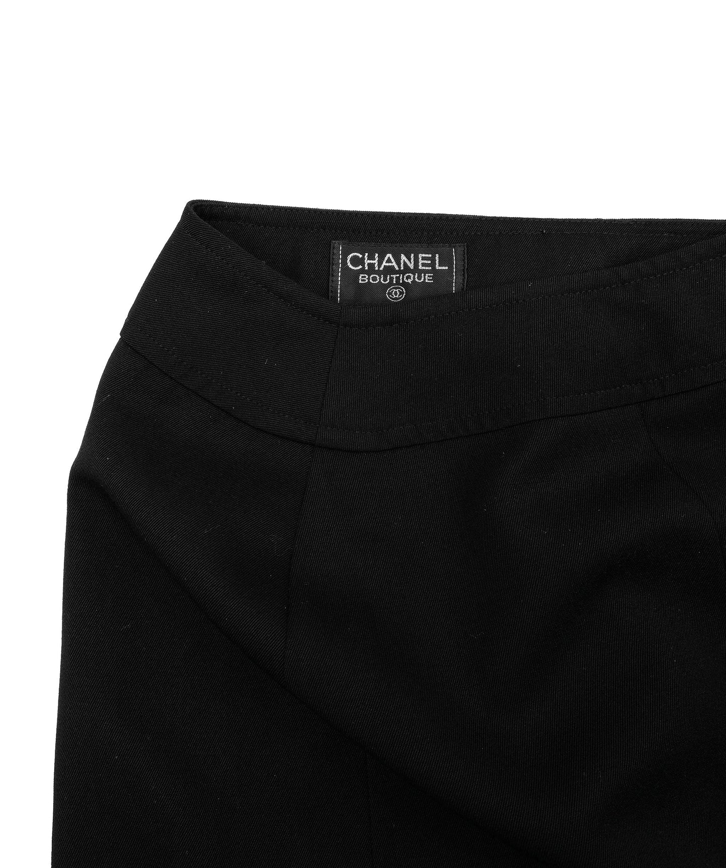 Chanel 97P CC Buttons Skirt Black #42 ASL7467