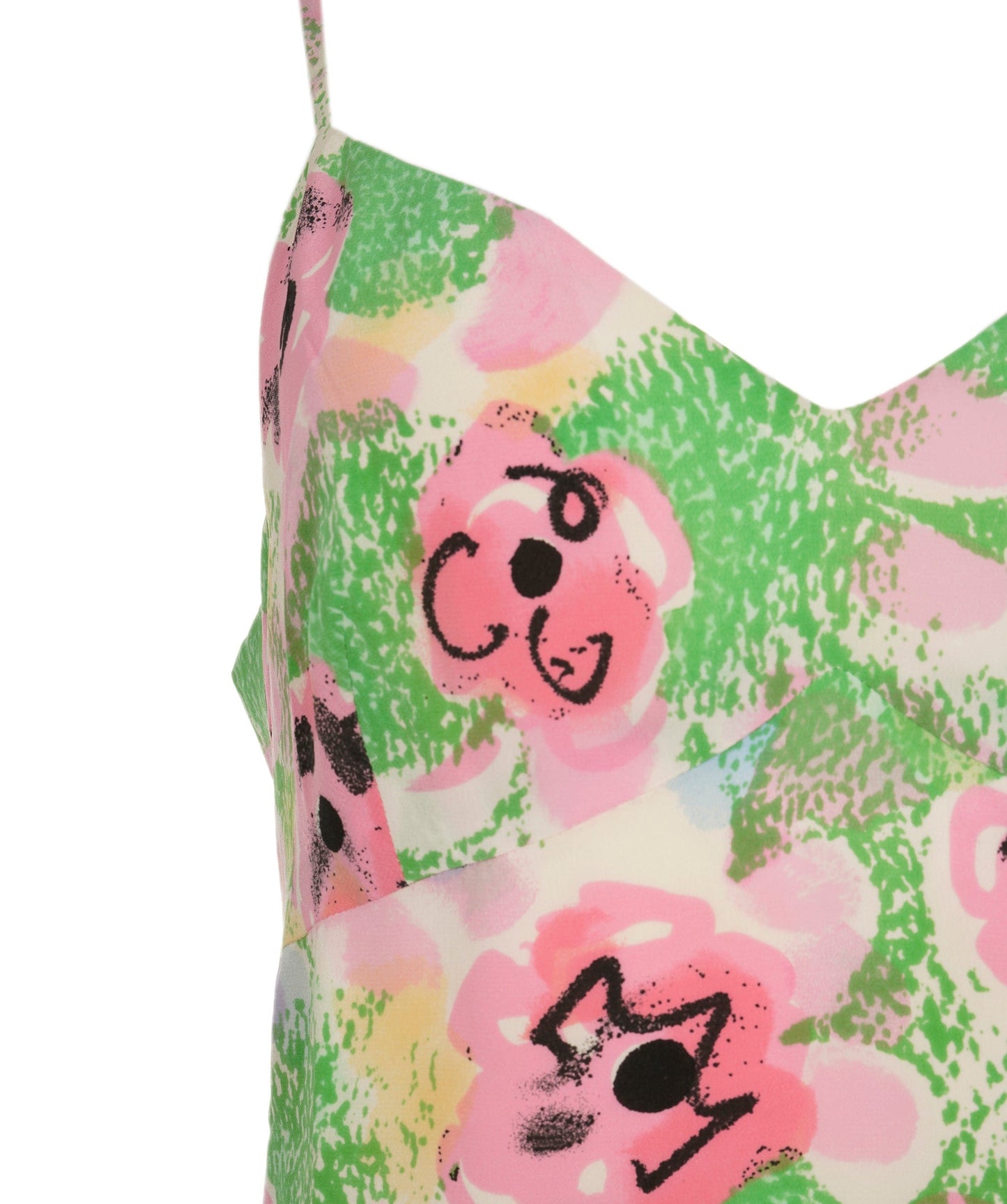 Chanel 97P Silk Dress Floral Green ASL8259